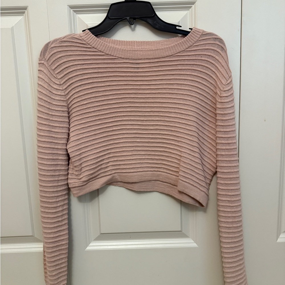 H&M Blush Ribbed Knit Top